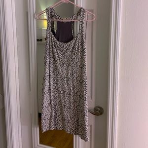 Free People White and Grey Animal Print Dress